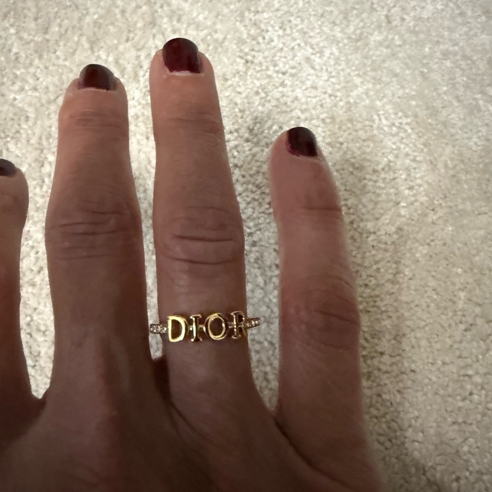 Dior Gold Logo Ring for Women - Picture 4 of 7